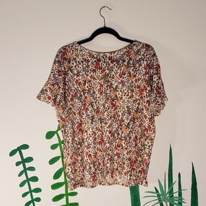 NWT LOFT Linen Ruffle Sleeve Top